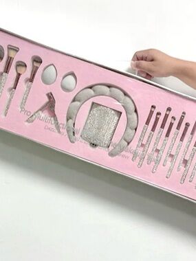 Dazzling silver glitter Makeup Brush Set